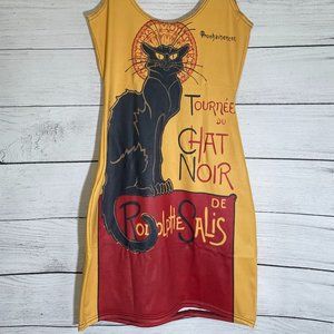 Blackmilk Clothing Le Chat Noir Bodycon Dress Sz Small